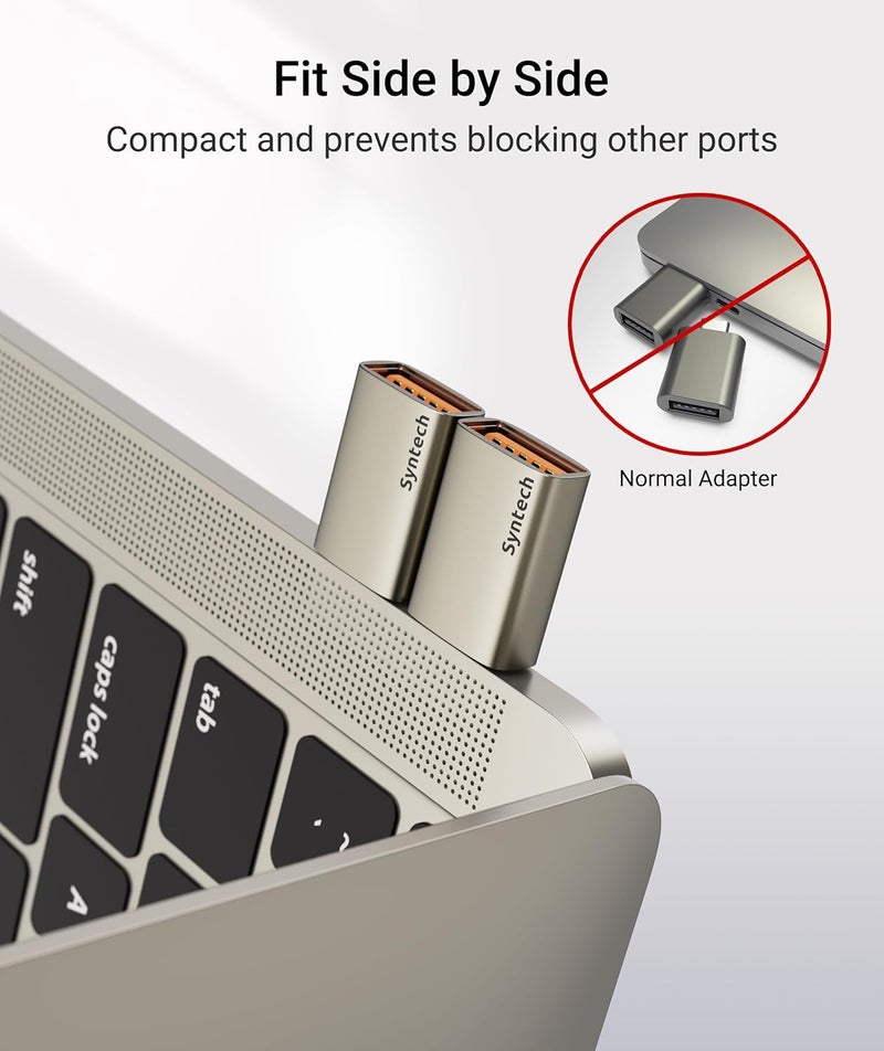 Syntech محول USB C إلى USB، 10Gbps USB3.2 الجيل 2 مناسب جنبًا إلى جنب، محول ذكر نوع C إلى أنثى 3.2 متوافق مع iPhone 17 Pro Max/iPad/iMac/MacBook Pro وأجهزة Thunderbolt 4/3، ضوء النجوم - Image 3